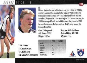 1997 Select AFL Ultimate Series #127 Nathan Buckley Back